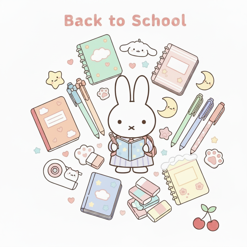 Back to School Kawaii - rose vif Image