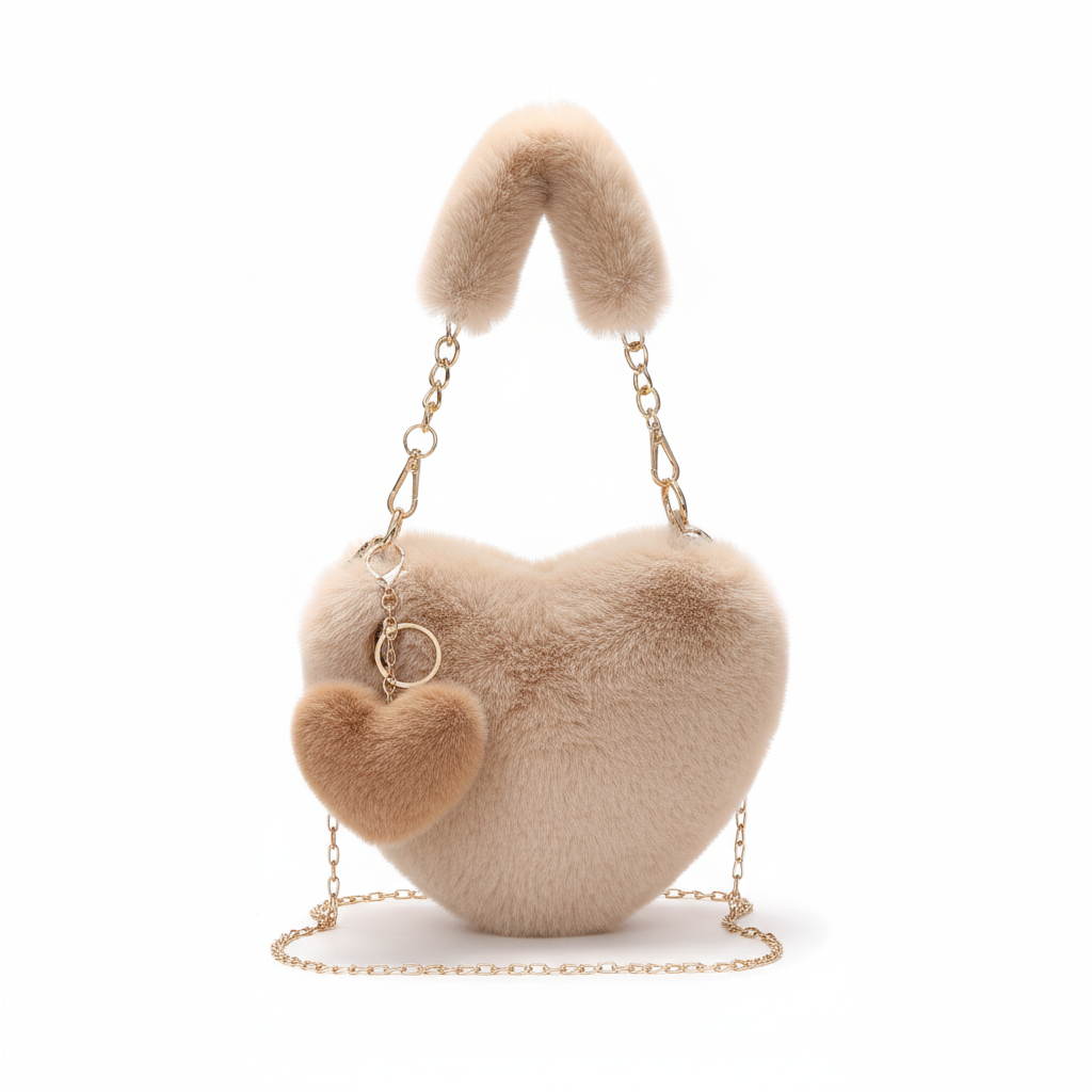 Sac cœur fausse fourrure 💝