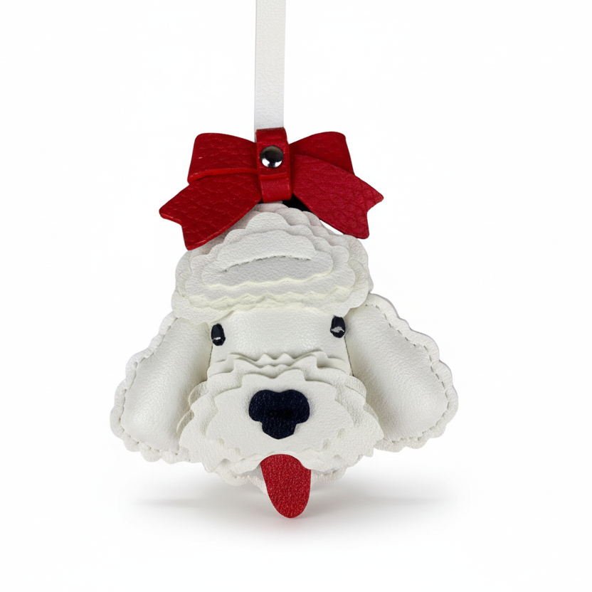 Caniche noeud rouge 🐩❤️