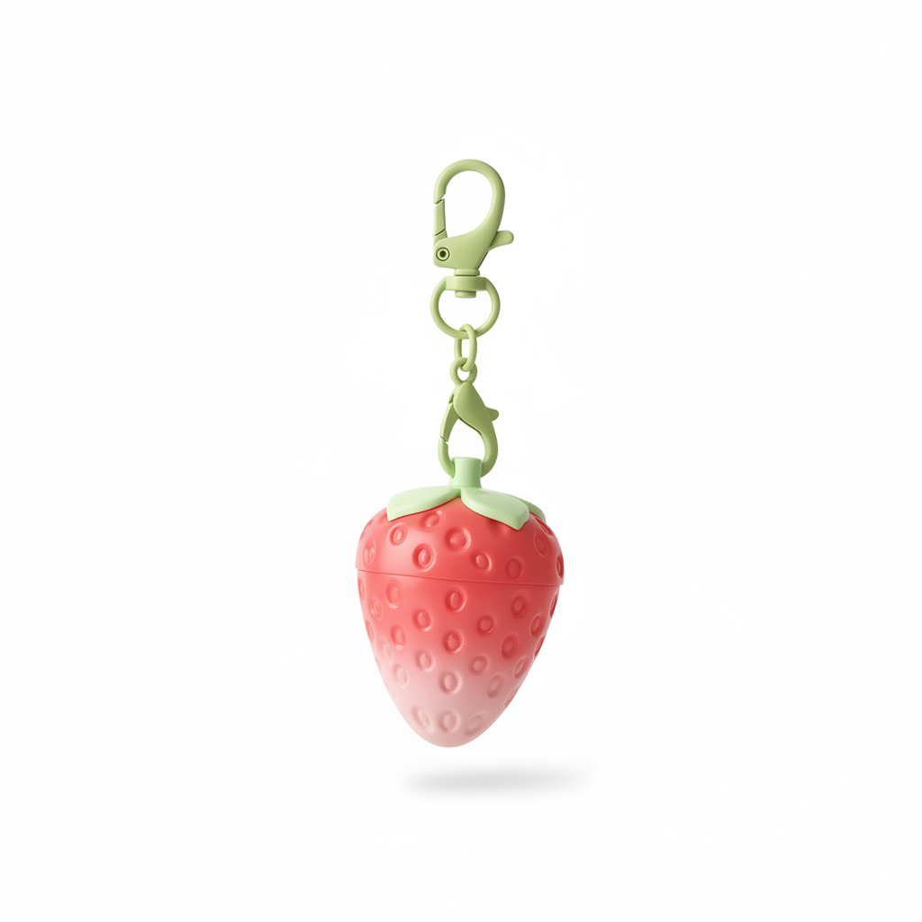 Porte-clés fraise baume à lèvres magique 🍓